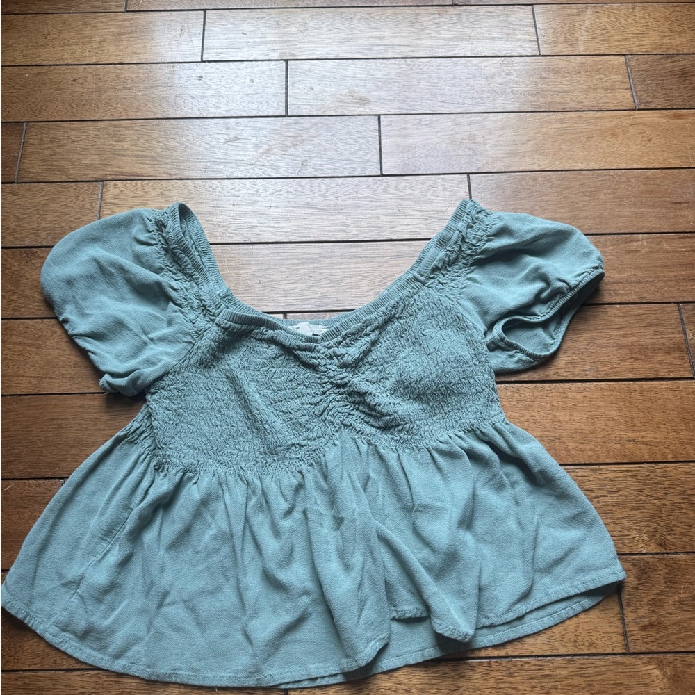 (BOGO) La Hearts Dusty Blue Blouse